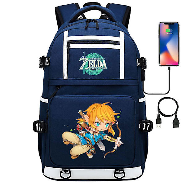 Zelda-Link Print -reppu teini-ikäisille ja opiskelijoille - Koulureppu, kirjakassi miehille ja naisille 7