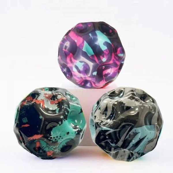 3 stk Hoppball, Unik Månedesign 66mm Stressball Leke for Barn i Alderen 3 4 5 6 7 8 9 10 11 12 år, De Beste Utendørsballene 3 pcs