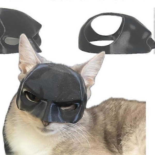 Katteflagermusmaske, Katteflagermus Cosplay Hat, Flagermusmaske til Kat, Flagermus Kat Avenger Maske, Batcat Halloween Kostumer, Passer til de fleste Katte 9cm