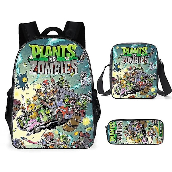 Plants Vs. Zombies 3-pack set barnryggsäckar spel periferi flickor pojkar ryggsäckar skolväskor tecknad film dagis ryggsäck present 6