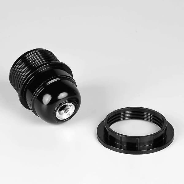 Sort e27 skrusokkel - 2x e27 lampesokkel plastring - e27 pæresokkel - e27 pæresokkelholder - e27 pæresokkel [DB]
