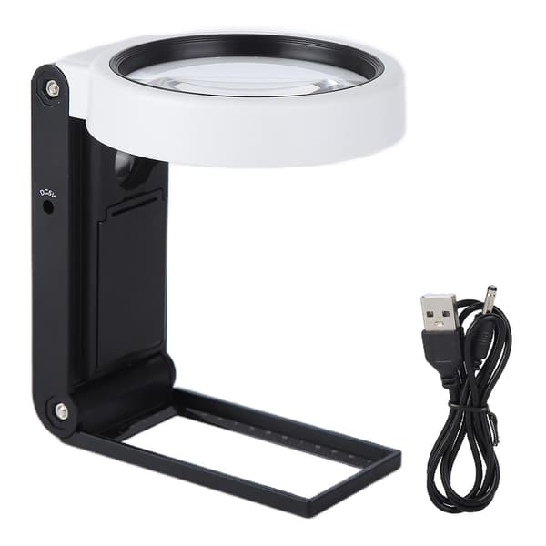 TH-7018A Multifunktionel lup med LED-lys, håndholdt foldbar forstørrelsesglas til hjemmet [DB]