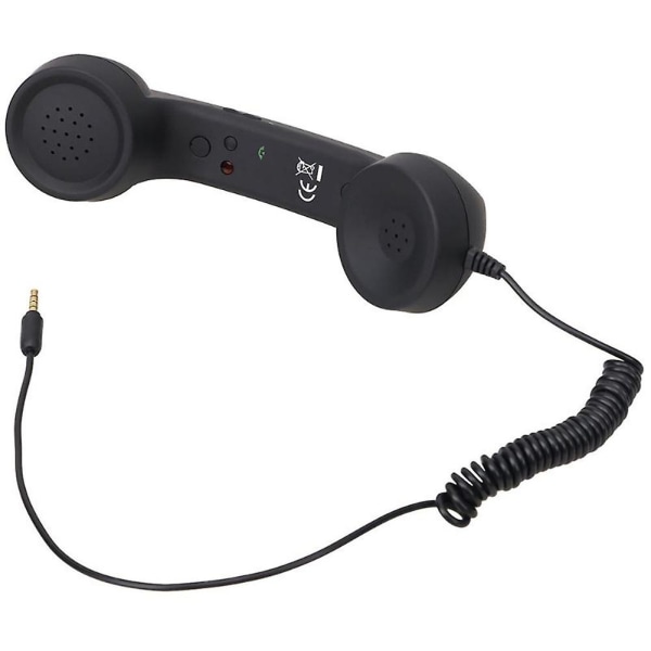 Bästa shiyi 3,5 mm Retro Mobiltelefon Mobiltelefonmottagare Telefonlurar Med Mikrofon - FÄRG: Svart