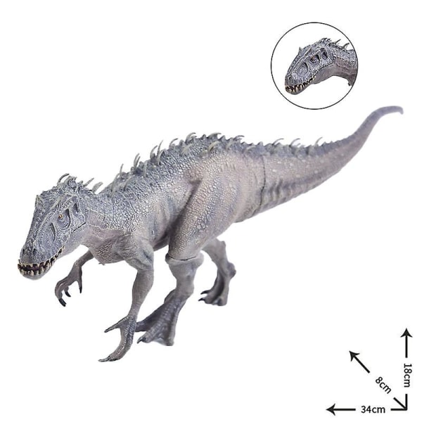 Suurikokoinen Jurassic Indominus Rex -dinosauruksen simulaatiomallilelu PVC-toimintahahmo [DmS] Gray