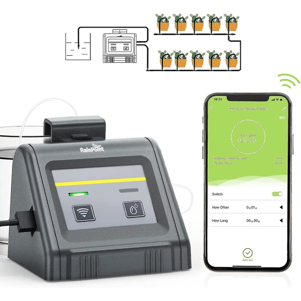 Wifi Automatisk Bevattningssystem För Inomhuskrukväxter, DIY Droppbevattning Kit, Självbevattningssystem Med Pump & 3 Lägen