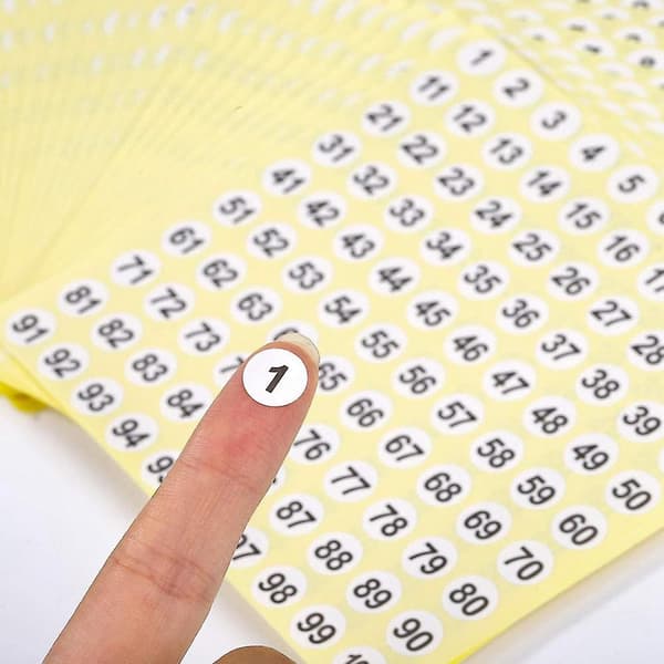 100 Arkinumero Tarrat, Pyöreät Tarrat Numerot 1-100