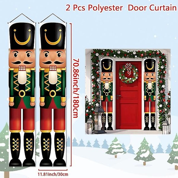 Nötkrackare Soldat Banner Juldörrgardin Glad Jul Dekoration För Hemmet 2023 Jul Navidad Natal Nyårsgåvor (FMY) 2