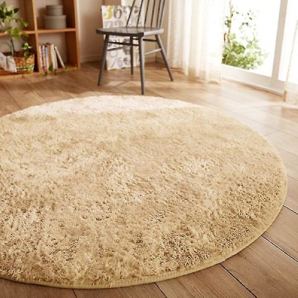 Rund Badematte Antislipp Skum Teppe, Mikrofiber Skum Teppe, Super Absorberende Matter, Maskinvaskbar Myk Gulvmatte Ved Sengen, 60 Cm Khaki