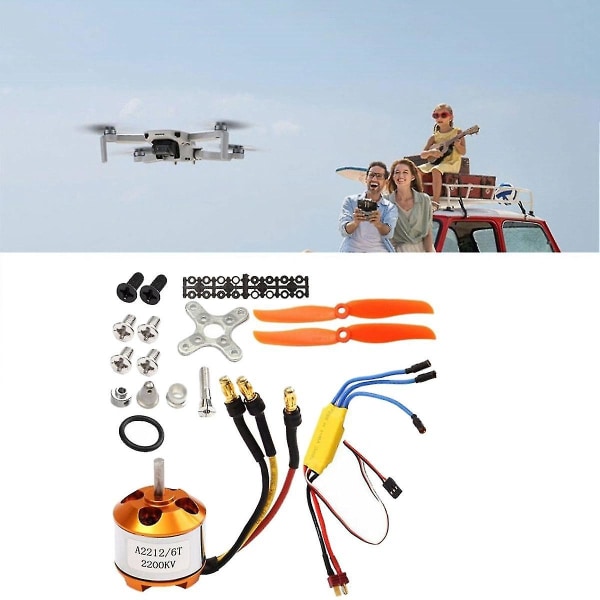 2212 2200kv Motor + 30a Esc + 6035 Propell + Propellbeskytter Elektrisk Motorsett For Rc Flymotor As Shown