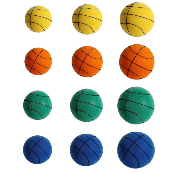 Stille Basketball - Premium Material, Stille Skum Bold, Unikt Design, Trænings- og Spilhjælper (FMY) Yellow 24cm