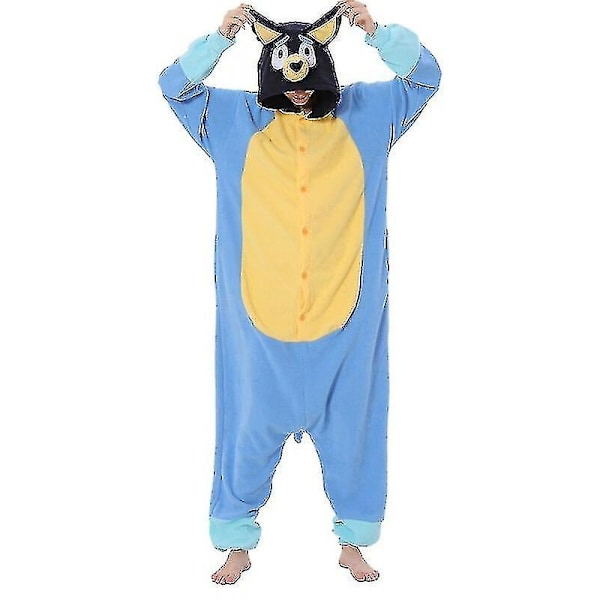 Aikuisten eläinhahmot, koiran onesie-pyjama, Halloween-asu, haalari, joululahja K Bluey L