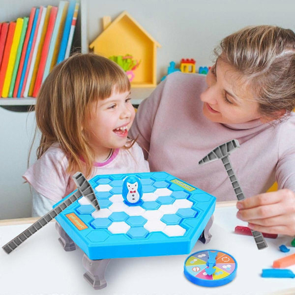 Pelasta pingviini jäällä -peli, Pingviiniloukku Jäämurtaja Aktivoi Jäämurron Perhejuhlat Lasten Puzzle Pöytä Iske Lohko