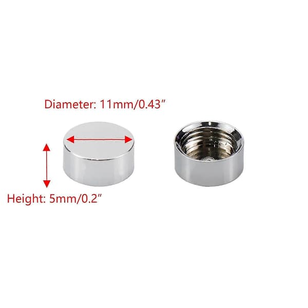 Savagrow 20 stk Speilspikerhette Dekorative Badeskruer Deksel 11 mm Sølv
