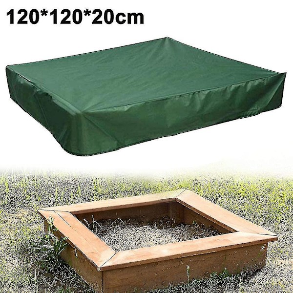 Vedenkestävä hiekkalaatikon kansi, pressu hiekkalaatikon kansi, lelu hiekkalaatikon kansi - XC Green 120x120x20cm