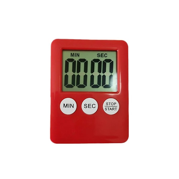 Magnetisk kvadratisk LCD digital timer kök matlagning nedräkning larmklocka verktyg Red
