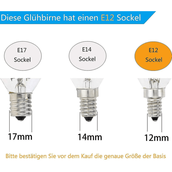 Pakke med 6 Himalaya Saltlampe Pærer E12, 15 Watt til Soveværelsesbelysning Dekoration 220-240v