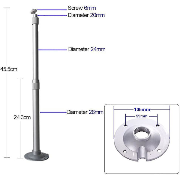 Projektorin katto- ja seinäkiinnike 20-40 cm:n projektoriripustinseinäkiinnike, pyörivä alumiiniseoskattokiinnike