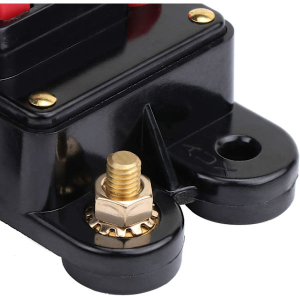 Kretsbrytare med manuell återställning, 100A säkringshållare trollingmotor automatisk bil marin cykel stereo ljud inline växelriktare 12v-24v DC (100a) [DM]