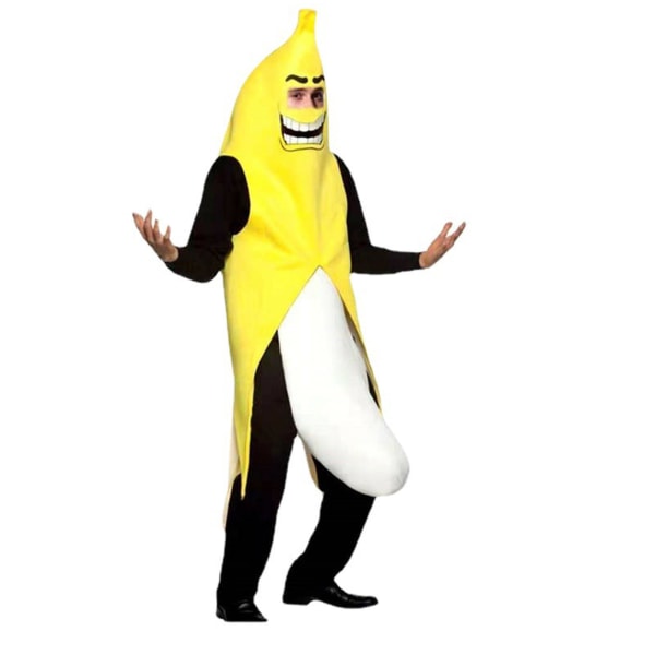 Banana Flasher Kostym Rolig Vuxen Halloween Fancy Dress Dräkt Män Rolig Halloween, Hot