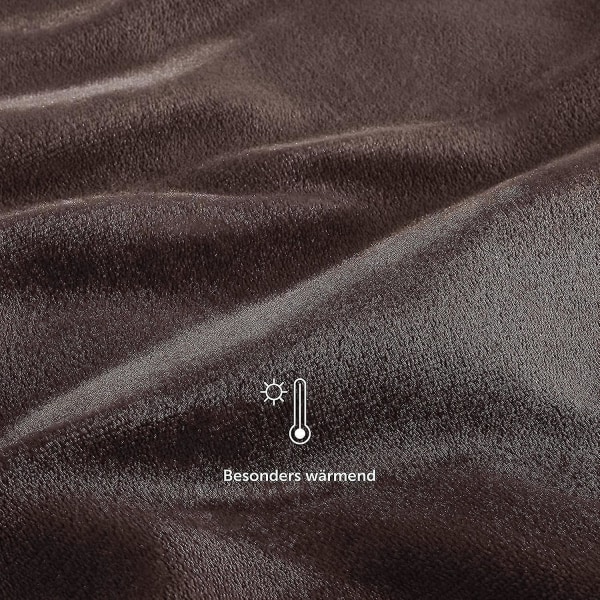 Blød og Koselig Pude - Høj kvalitet tæppe, Super blødt fleece tæppe som sofa tæppe, sengetæppe eller stue tæppe Dark Brown 130 x 150 cm