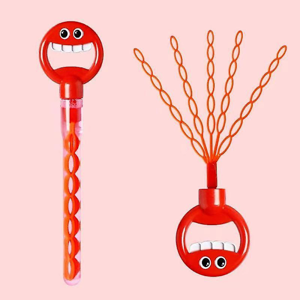 32 Hål Bubbelstav Leksak 32 Hål Leende Ansikte Bubbelstav Med Bubbelpåfyllning 2024 Ny Barnbubbelstav Leksak 10ml FLYE1039  [DmS] Red One Size
