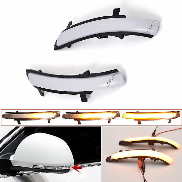 2 stk. til Skoda Octavia 2009-2013 Superb 2008-2014 Dynamisk LED Blinklys Blinklys Sekventiel Indikator Spejl Blinklys Lys Dynamic Milk White