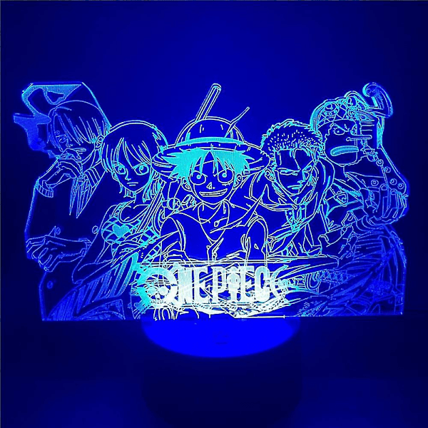 One Piece Natlampe Luffy Sanji Zoro Nami 3d Led Illusion Bordlampe Optisk Actionfigur Lampe Sengelampe Skrivebordslampe Anime Lys Lampe 7