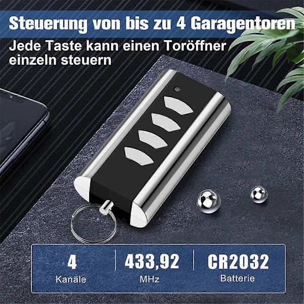 Kaukosäädin Entrematic RCU 433-4K, RCU 433-2K, EA433 2KM, 433.92 Rolling Code -garageautomaattiin