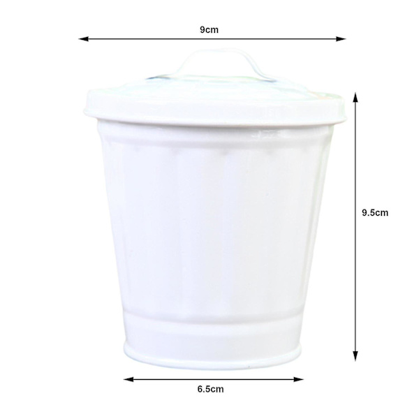 Stasjonær søppelbøtte med lokk, bøtteform, lekkasjesikker søppelbeholder, belagt, stor åpning, søppelbøtte BY White One Size