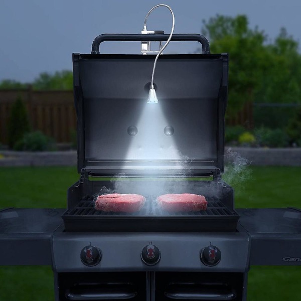 Bbq Grill Lys Led Justerbar Grill Lys, Udendørs Svanehals Magnetisk Lys Med Grill Bord Klemme Og 2 Heavy Duty Magneter