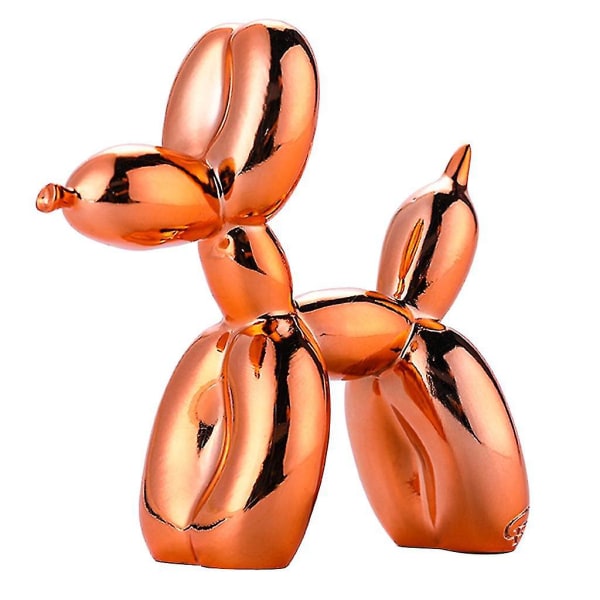 Nyhet Resin Ballong Dog Ornament Staty Orange