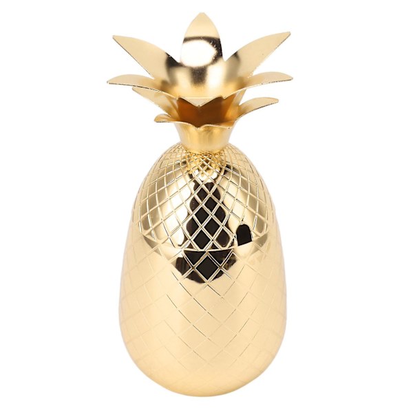 Cocktail Shaker i Ananasform - Rustfrit Stål, Poleret Glat Overflade, 500 ml, Til Hjemmebaren Gold