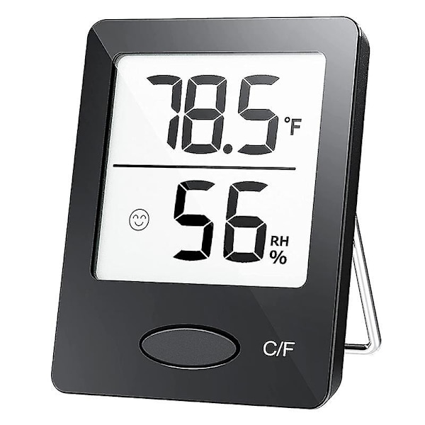 Innendørs Hygrometer Termometer, romtermometer Black