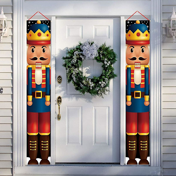Nøddeknækker Soldat Banner Jule Dørgardin Glædelig Jul Dekoration Til Hjemmet 2023 Jul Navidad Natal Nytårsgaver (FMY) 2