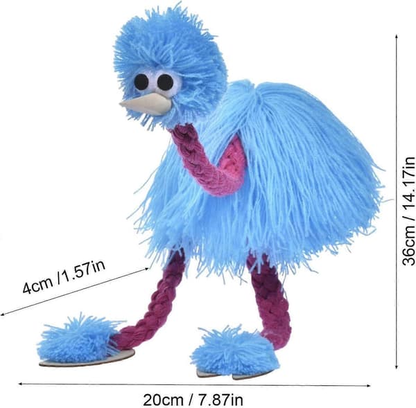Strutsdocka struts, rolig interaktiv fågeldocka, strutsdocka med snören