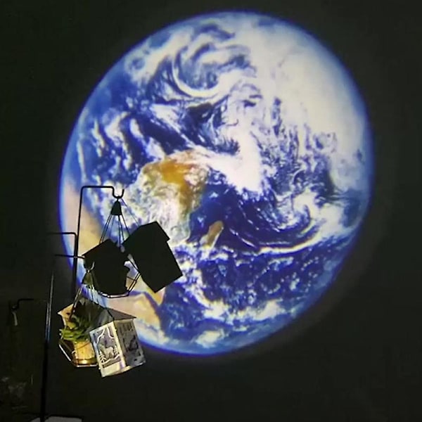 Måne Galaxy Projektionslampe Kreativ Atmosfærisk Natlys Lampe 16 Kortark Multi-color
