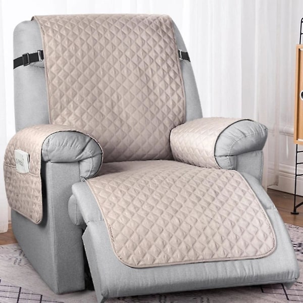 Sofaovertrekk Lenestol Beskyttende Trekk Med Sidelommer All-inclusive Recliner StolBY Khaki S