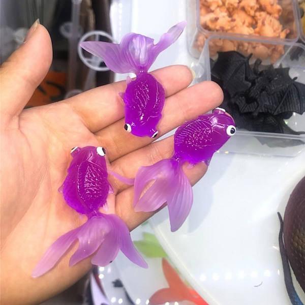 Barnpresent 7 st Flytande Simuleringsguldfiskar 6,3 cm Genomskinlig Mjuk Tpr Flytande Havsdjur Barnfisk Fiske Leksak Multi-color