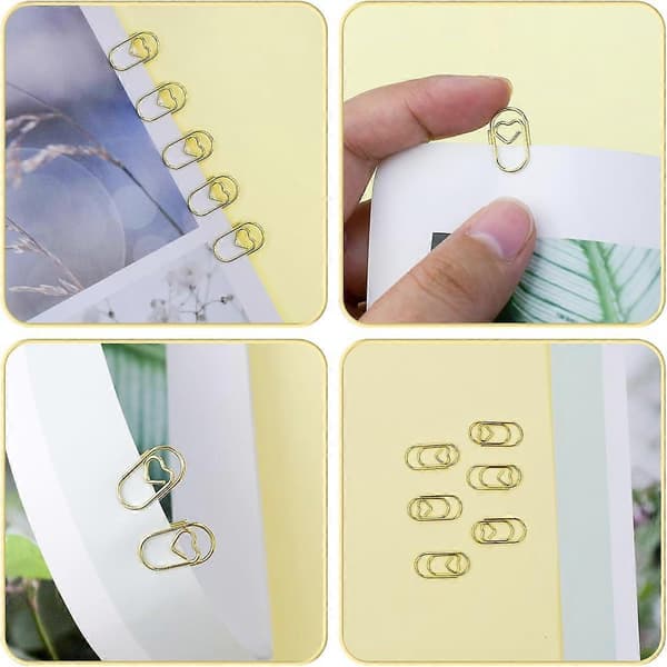 100 stk. hjerteformede binders, 2 cm søte mini-binders for kontoret