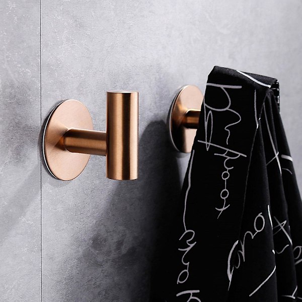 2 stk. Badeværelseskroge Rustfrit Stål Krog Heavy Duty Krog Til Badeværelse Køkken Stue Hotel CoatBY Rose Gold