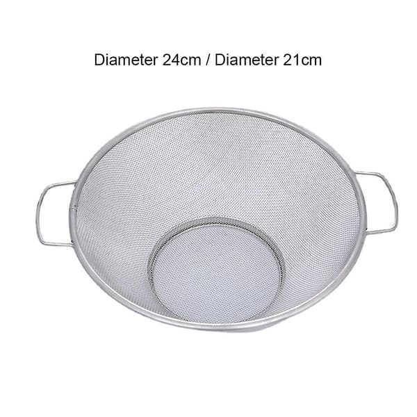 Rustfritt Stål Finmasket Sil - Rask Avrenning For Grønnsaker Og Pasta 24cm