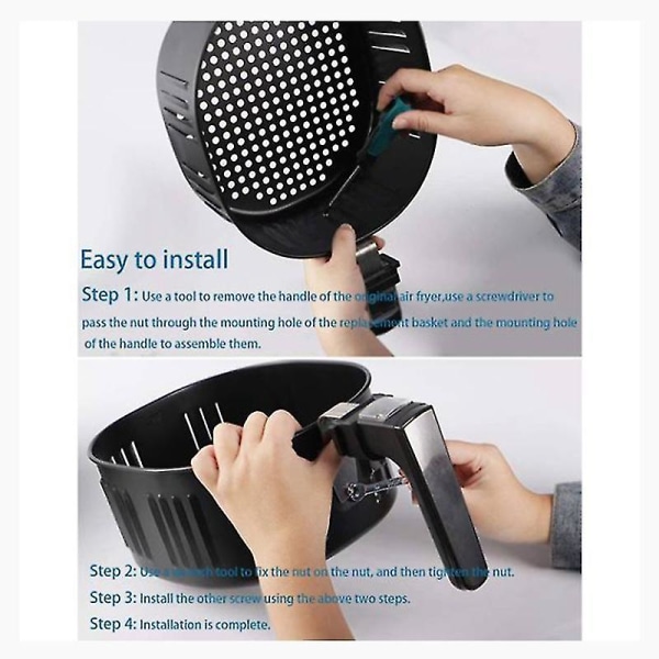 Airfryer-erstatningskurv til Power Xl Dash Cozyna 5,5qt Airfryer, Airfryer-tilbehør sort