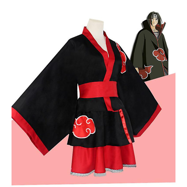 Naruto Blast Cosplay - Pyörremyrskyn Naruto Aamunkoiton Organisaation Cosplay Anime-asu [DmS] red M