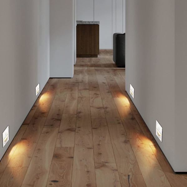 LED-upotettu seinäportaiden valaistusportaan lamppu muovisella liiketunnistimella IP20 (valkoinen, 3000k)BY