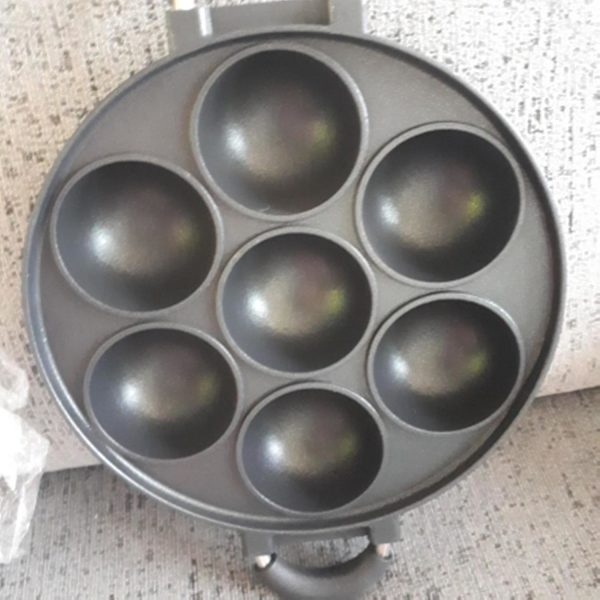 7 Hullers Kageform i Støbejern Omeletpande Non-stick Kogegryde Morgenmad Æg Koger Kageform-