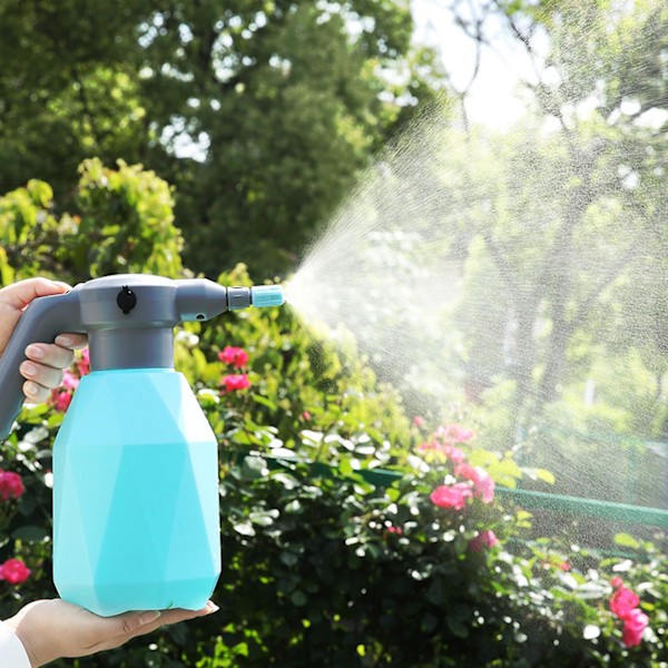 2L Automatisk Sprayflaske Planteforstøver Stor Kapacitet Lækagesikker 2 Tilstande Justerbar Genopladelig Elektrisk Sprøjte Vandingsanordning Blue1