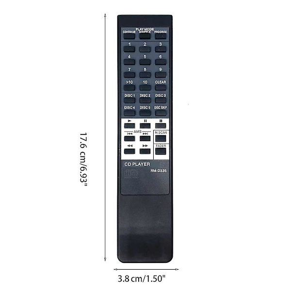 Rm-d335 Korvaava Kaukosäädin Sopii Sony Dvd Cd-soittimelle Cdp-c345m Cdp-c345 Cdp-c245 Cdp-c741 Cdp-c365 Cdp-c265[GGL]
