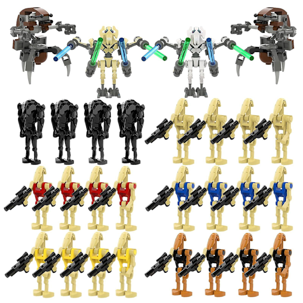 28 stk Star Wars Minifigurer Slagsdroider Byggeklosser Sett General Grevious Droideka Slagsarmé Droider Actionfigurer