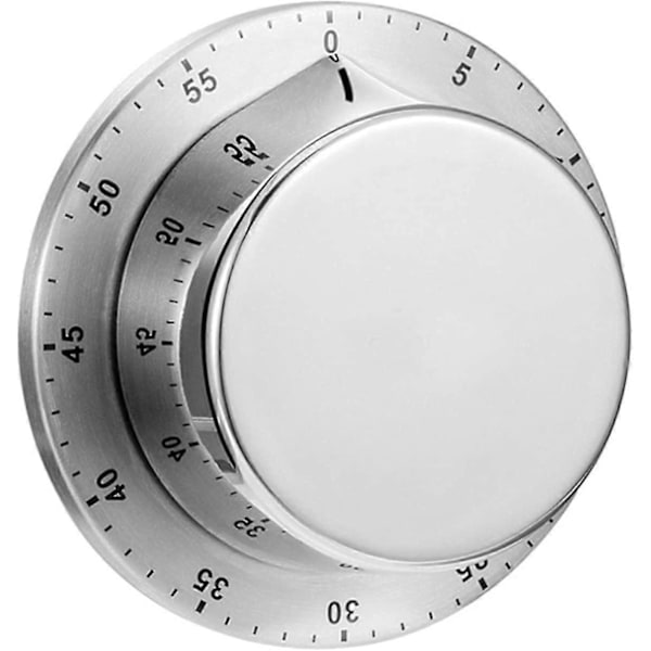 Mekanisk Køkken Timer, Rustfrit Stål Køkken Timer, Timer Med Magnetisk Bund Og Lydalarm, 60-minutters Nedtælling Til Madlavning Hjemmekøkken