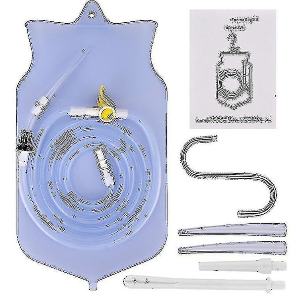 Enema Bag Kit 2/3/4l Silikon Vikbart rengöringsmunstycke Hygien Tvätt Hälsa Mjuk Fri frakt <DM>BY Transparent 4 2L